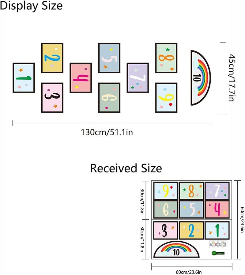 N.C PVC Removable Cute Digital 10 Number DIY Hopscotch Game Wall Stickers - Image 5