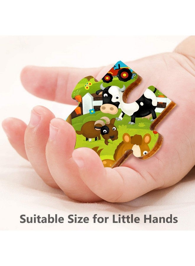 Webby Cartoon Farm Animals Wooden Jigsaw Puzzle for Kid, 24Pcs, Multicolor - Image 4