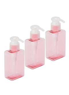 Oasisgalore 3 Pack 100ml Pump Bottle Dispenser,  Plastic Lotion Dispenser Bathroom Kitchen Travel, Pink.  - Image 1