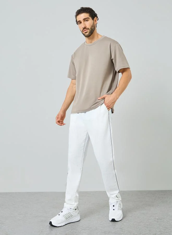 ستايلي اكتيف بنطال رياضي رجالي أبيض سادة للتمارين