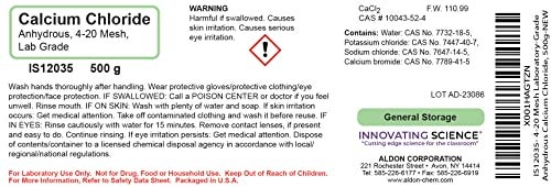 ALDON Anhydrous Calcium Chloride, 500g, 4-20 Mesh - Laboratory-Grade - Calcium Chloride Powder - The Curated Chemical Collection by Innovating Science - Image 3