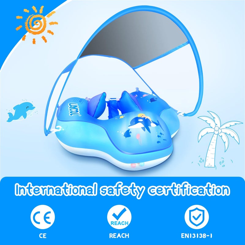 LAYCOL Baby Swimming Float with UPF50+ Sun Canopy Baby Floats for Pool No Flip Overbaby Pool for Baby Age of 3-36 Months - Image 5