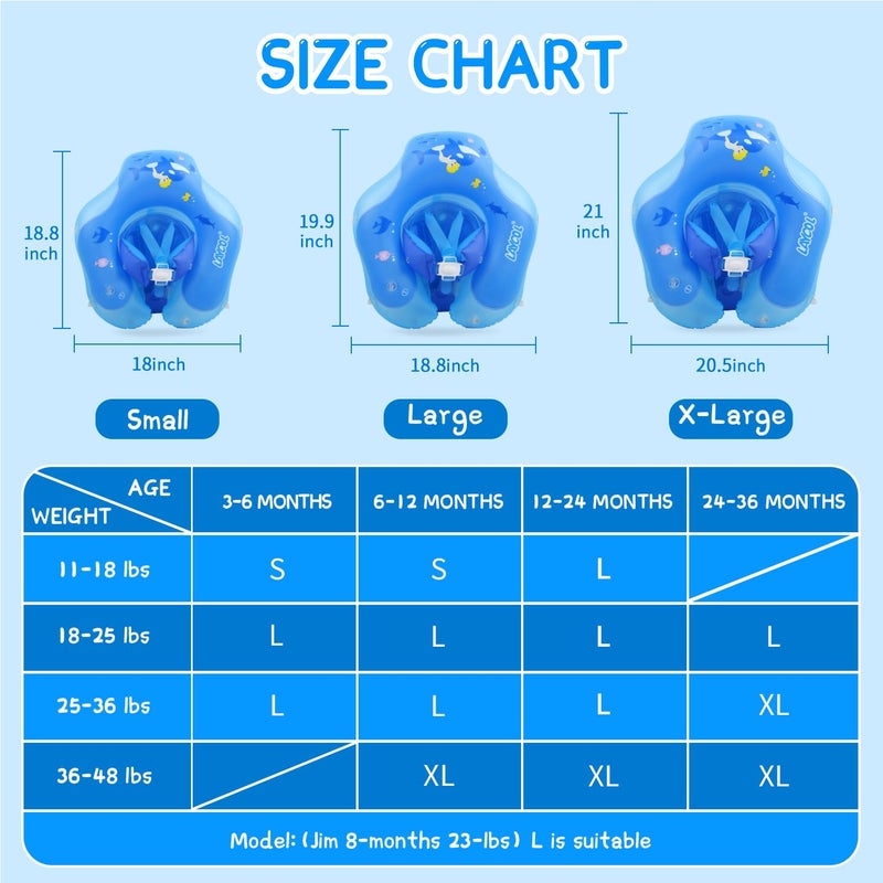 LAYCOL Baby Swimming Float with UPF50+ Sun Canopy Baby Floats for Pool No Flip Overbaby Pool for Baby Age of 3-36 Months - Image 4