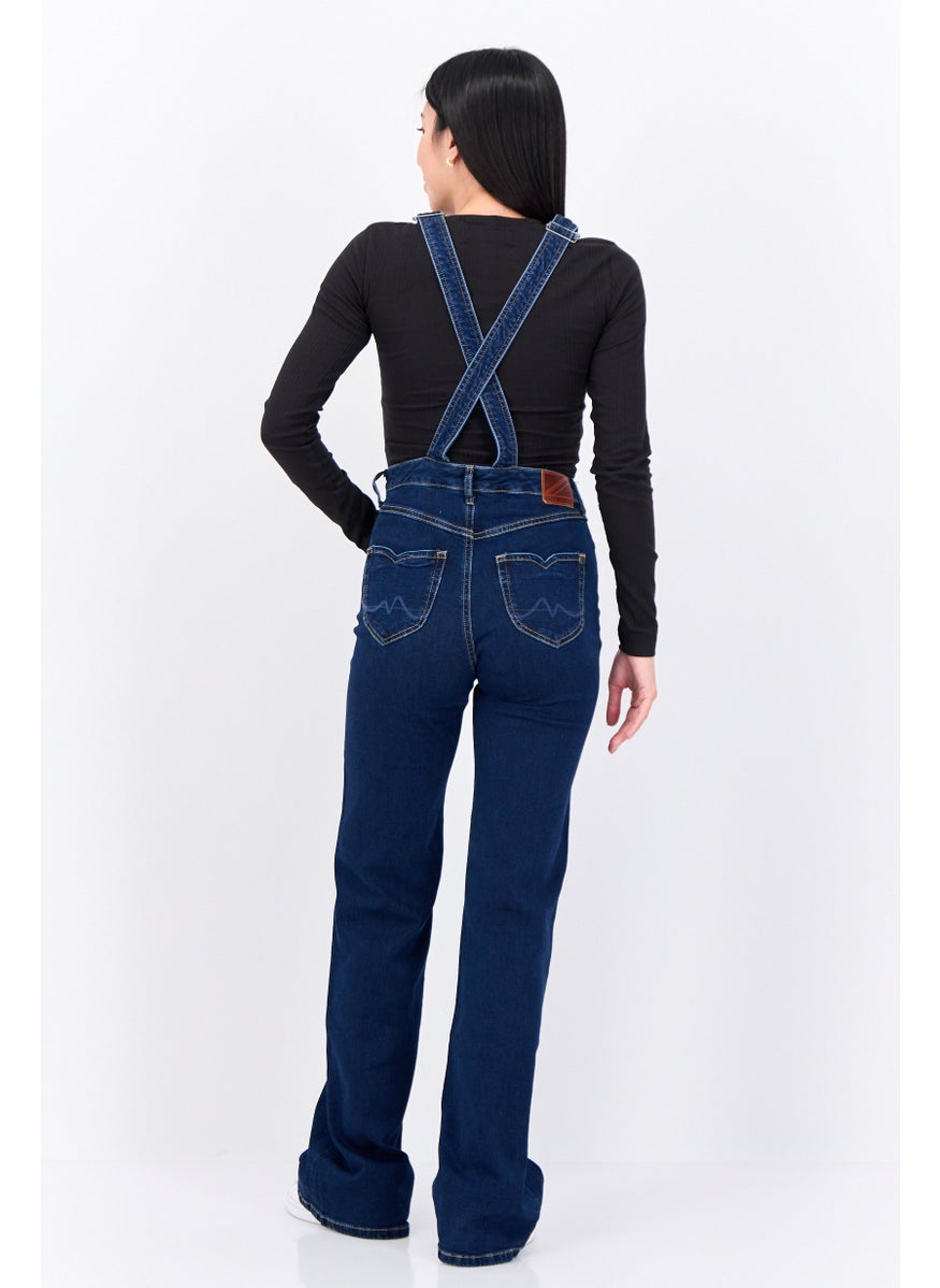 Pepe Jeans - Women Washed Sleeveless Jumpsuit, Blue - Image 1
