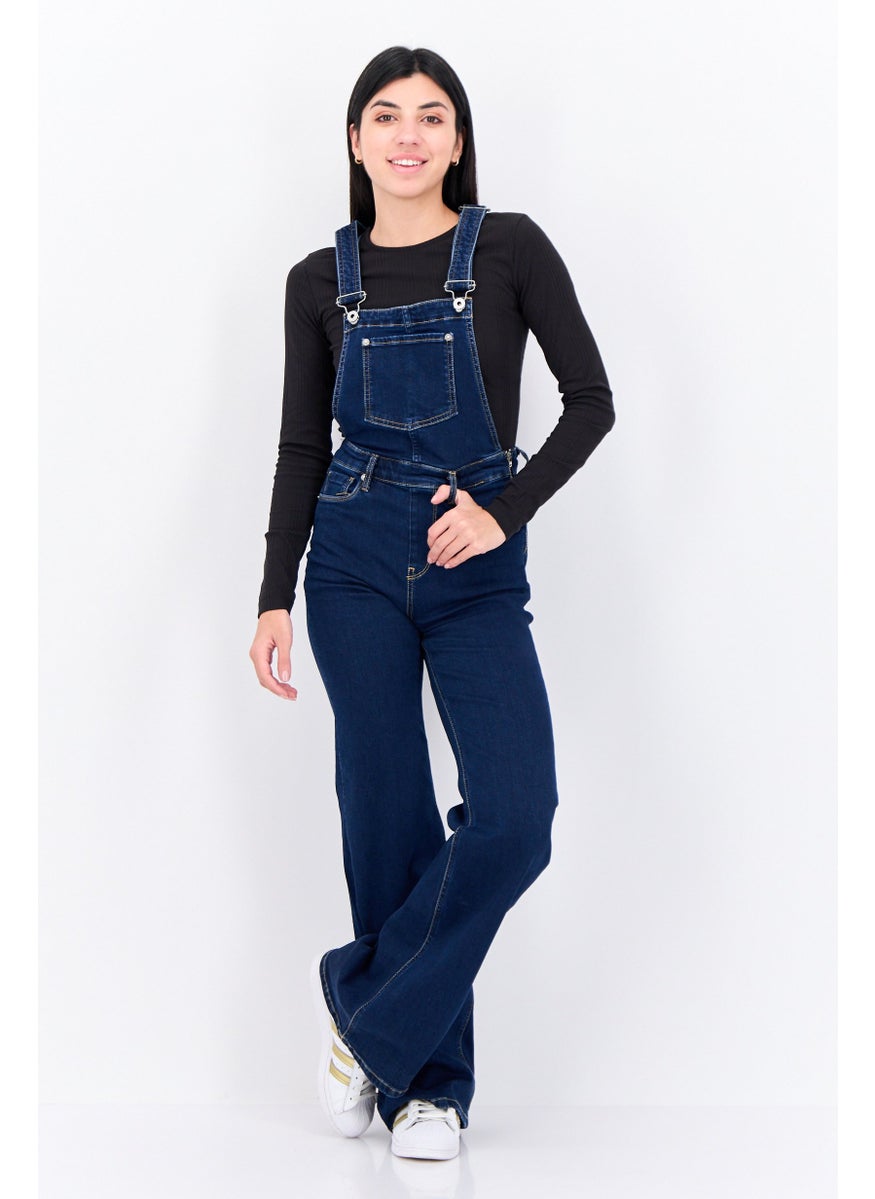 Pepe Jeans - Women Washed Sleeveless Jumpsuit, Blue - Image 1
