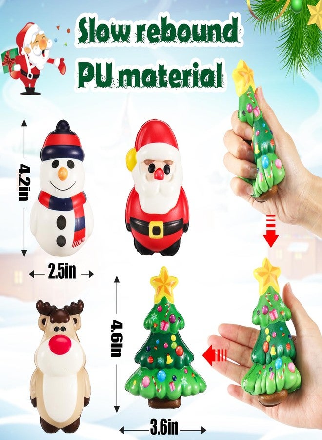 Biubee 4.2in Large Christmas Squishies - 4pcs Mochi Squishy Toys, Stress Relief Balls for Boys Girls Kids Christmas Fidgets Stocking Stuffer Kawaii Cute Party Favors - Image 5