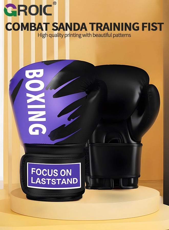 GROIC 1 Pair Kids Boxing Gloves for 6-12 Years, 6 Oz Training MMA Kickboxing Punching Gloves for Training, Punching Bag, Muay Thai, MMA Gift for Boys Girls - Image 3
