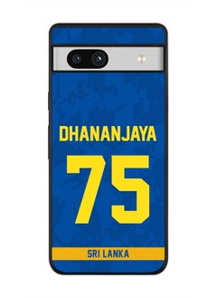 Cover for Google Pixel 7a 5G Case , Rugged Black Slim fit Protective Phone Cases - Player Name - Dhananjaya de Silva, Jersey Number- 75