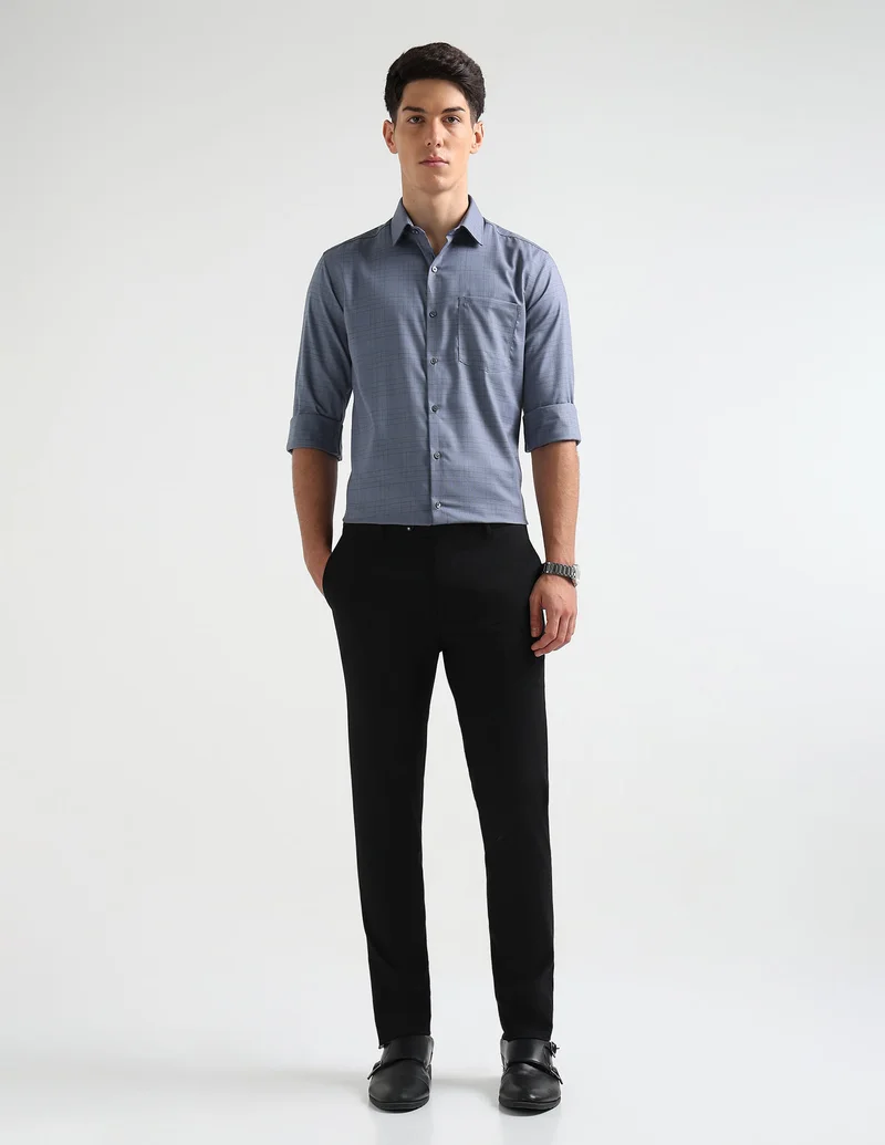 Arrow Dark Grey Dobby Slim Fit Shirt for Men | Best Price UAE
