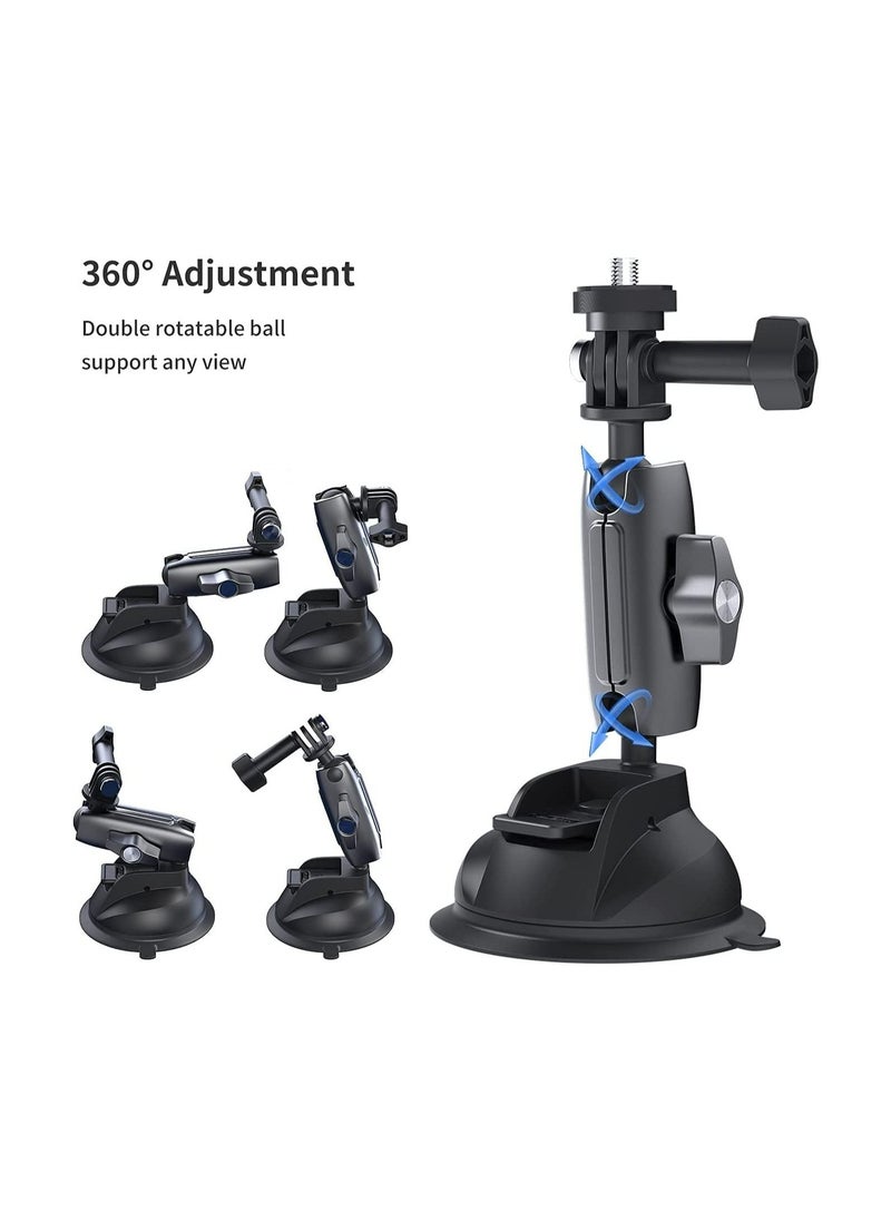 TELESIN - Aluminum Alloy Suction Cup Holder for Gopro Hero, Gopro MAX, DJI OSMO Action, OSMO Pocket, Insta360 ONE X, ONE R, ONE, Mobile Phone - Image 1