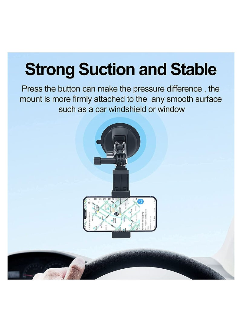 TELESIN - Aluminum Alloy Suction Cup Holder for Gopro Hero, Gopro MAX, DJI OSMO Action, OSMO Pocket, Insta360 ONE X, ONE R, ONE, Mobile Phone - Image 1