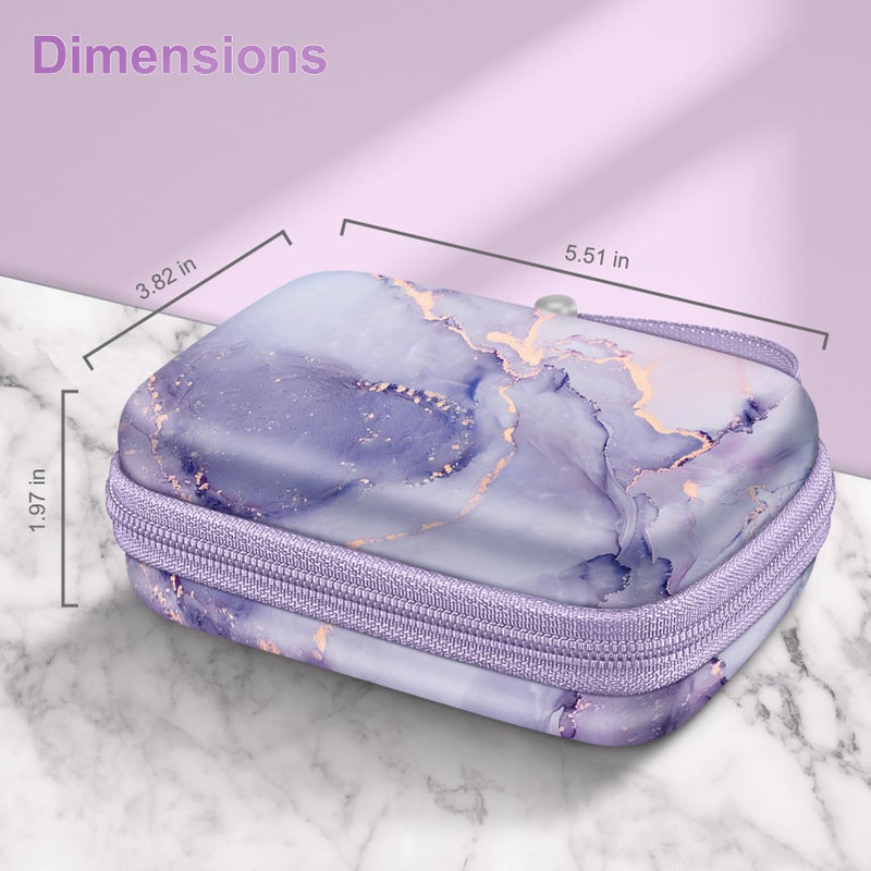 Fintie Digital Camera Case Compatible with Kodak Pixpro FZ55/ FZ45/ FZ53/ FZ43/ WPZ2, Canon PowerShot ELPH 360/ Lecran/CAMKORY, Small Cameras Carrying Bag, Lilac Marble - Image 3