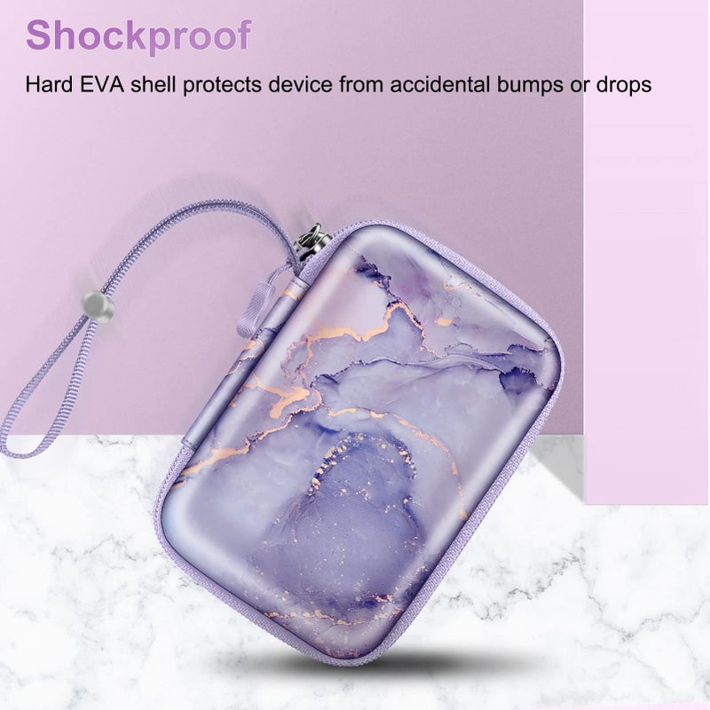 Fintie Digital Camera Case Compatible with Kodak Pixpro FZ55/ FZ45/ FZ53/ FZ43/ WPZ2, Canon PowerShot ELPH 360/ Lecran/CAMKORY, Small Cameras Carrying Bag, Lilac Marble - Image 5