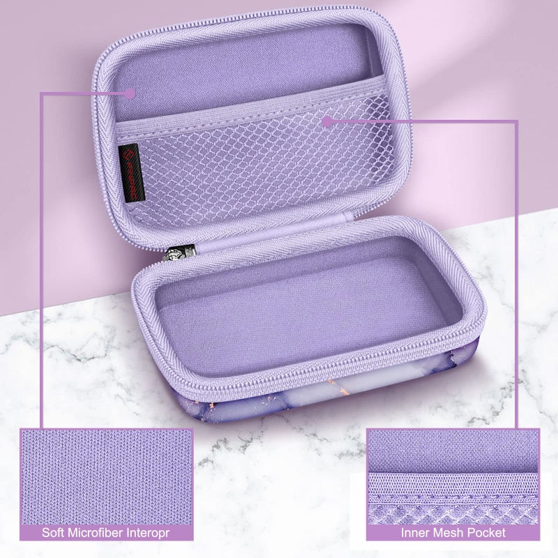 Fintie Digital Camera Case Compatible with Kodak Pixpro FZ55/ FZ45/ FZ53/ FZ43/ WPZ2, Canon PowerShot ELPH 360/ Lecran/CAMKORY, Small Cameras Carrying Bag, Lilac Marble - Image 4