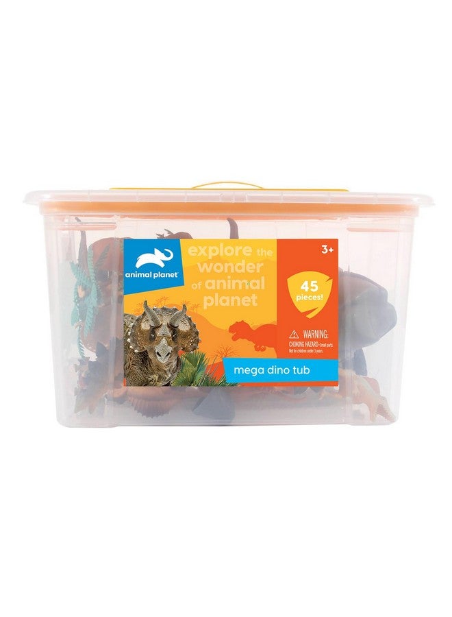 Animal Planet مجموعة ألعاب دينو ميغا تاب من أنيمال بلانيت - مجموعة ألعاب ديناصور مكونة من 45 قطعة مع جبال وأشجار وصخور للأطفال من عمر 3 سنوات فما فوق - Image 1
