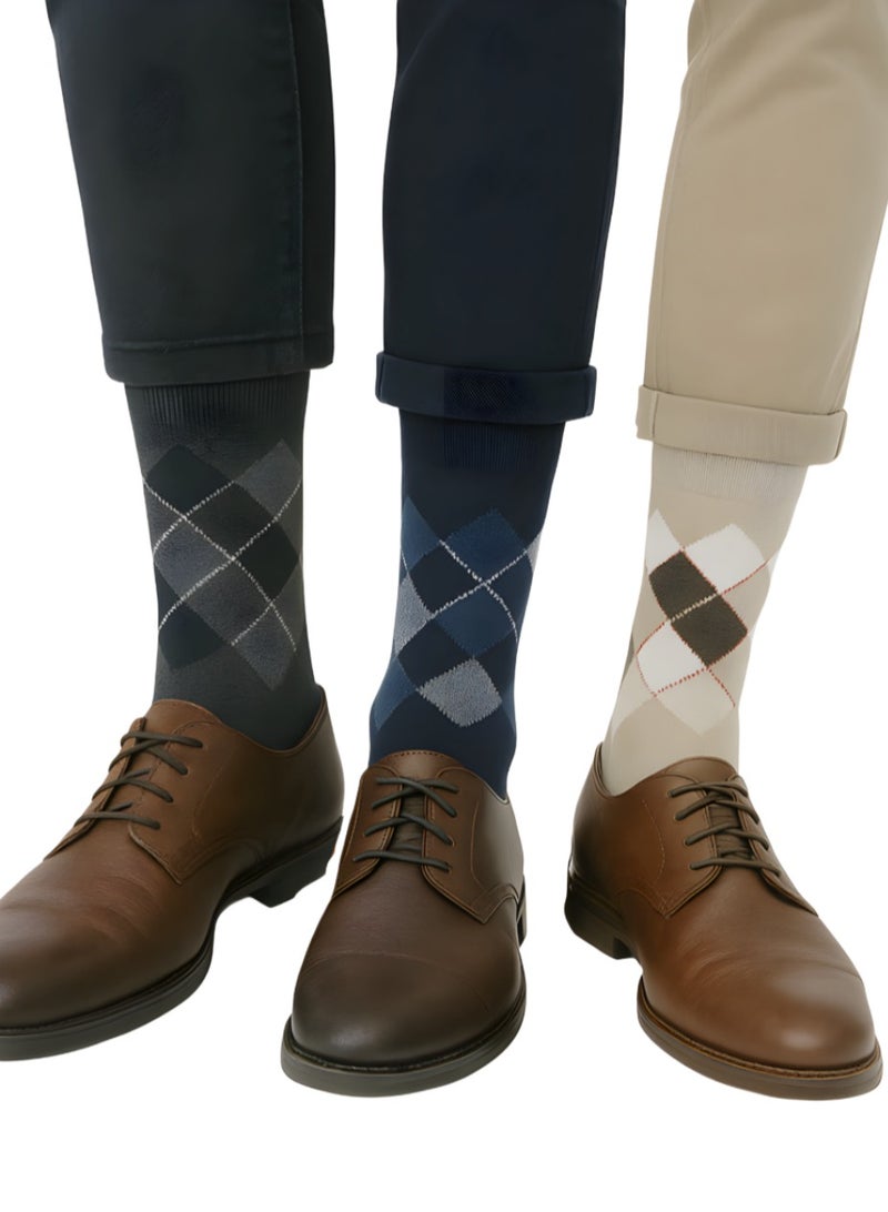 3 pairs of Long men's socks multicolours  - Image 3