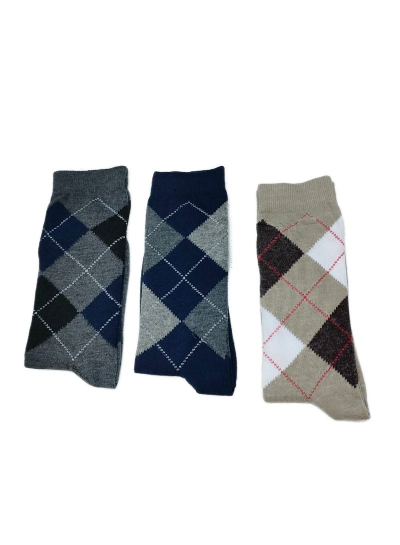 3 أزواج من الجوارب الرجالي الطويلة متعددة الألوان - Image 2