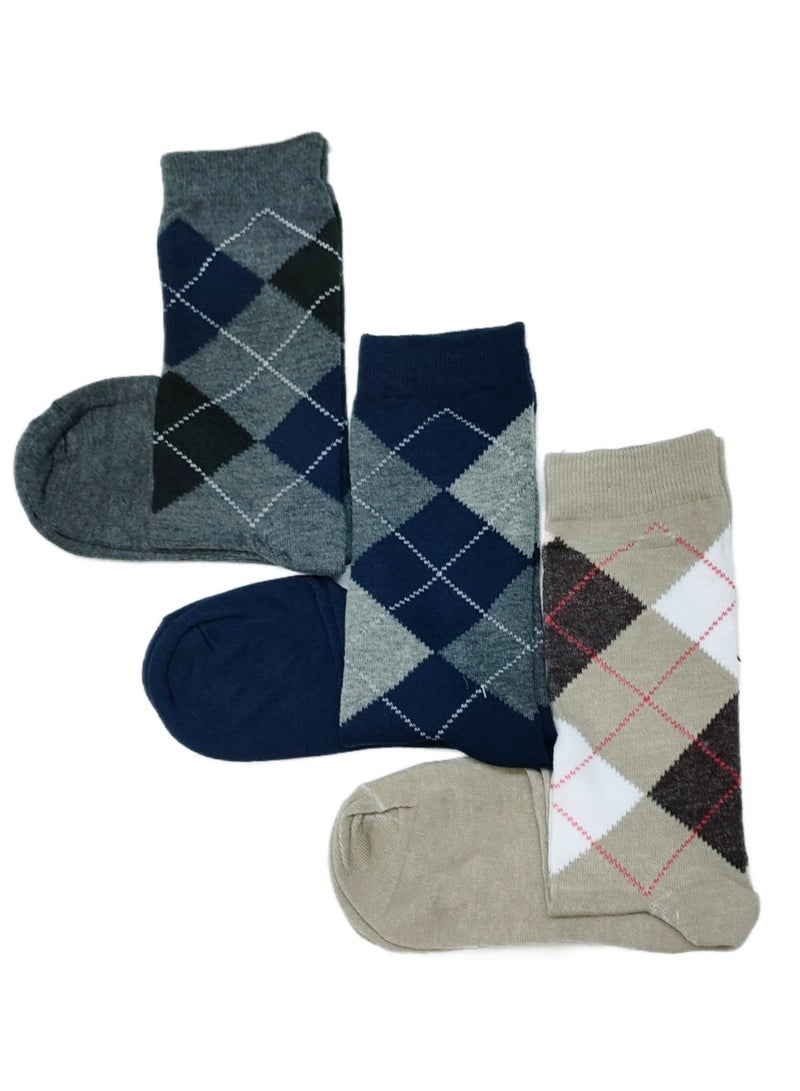 3 أزواج من الجوارب الرجالي الطويلة متعددة الألوان - Image 3