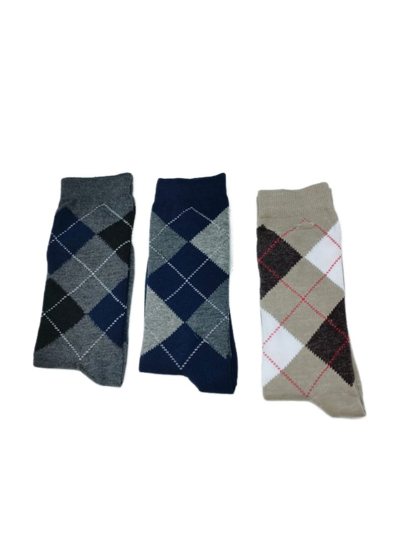 3 pairs of Long men's socks multicolours  - Image 1