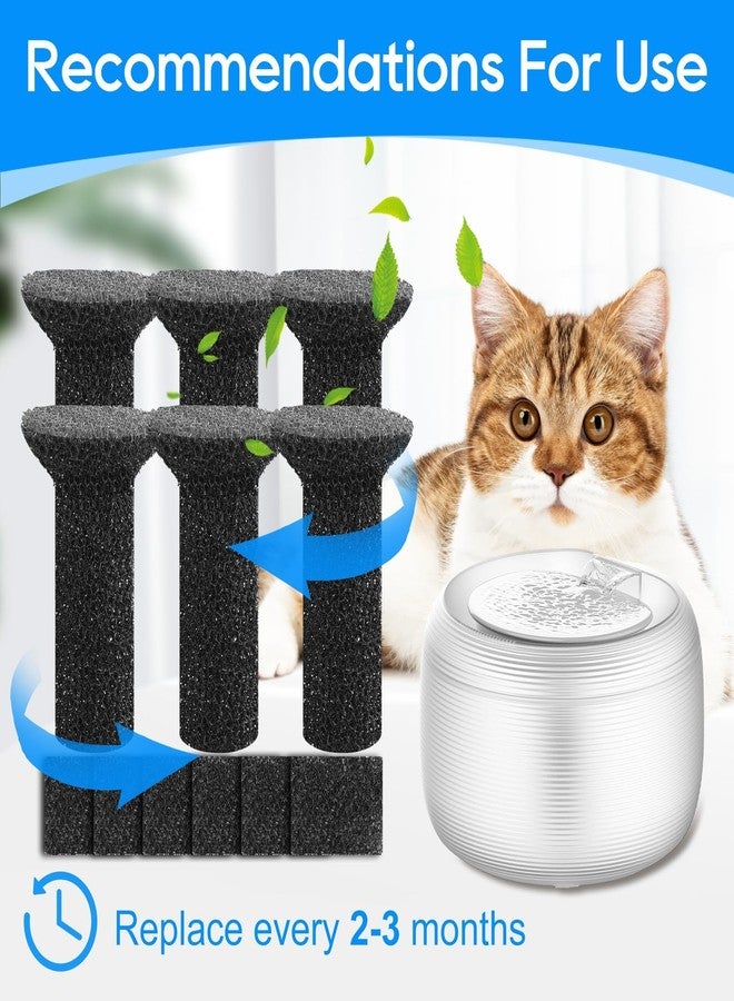 Cunina Lite Fountain Replacement Foam Filters and Sponge Mufflers - 6 Sets (Compatible with Lite 2.5L/84oz Cat Water Fountain) - Image 5