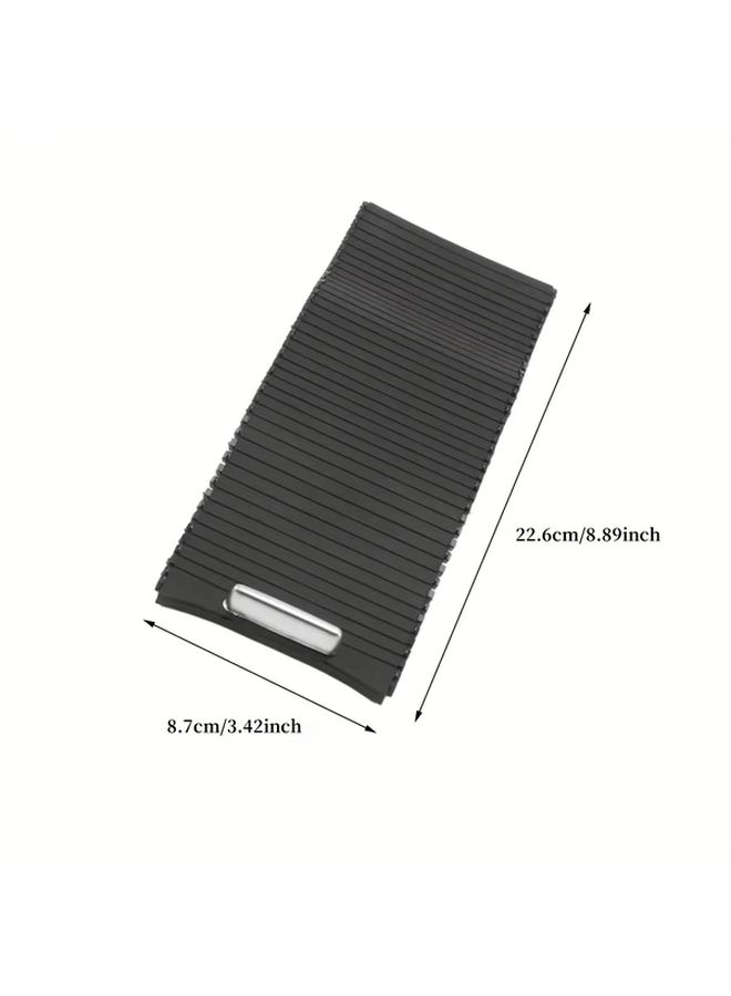 Black Plastic Sliding Cup Holder Cover for Central Console Armrest Interior Accessories - Image 5