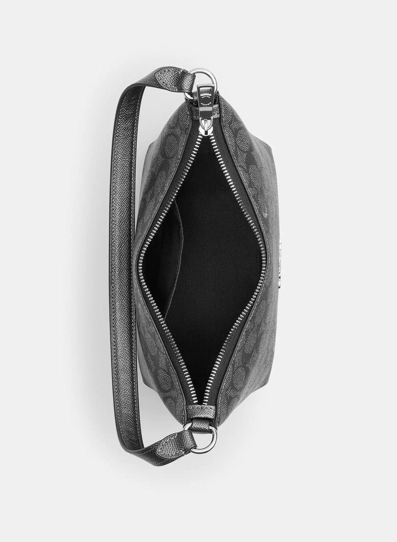 coachoutlet Coach Zip Top Shoulder Bag In Signature Canvas  - Image 3