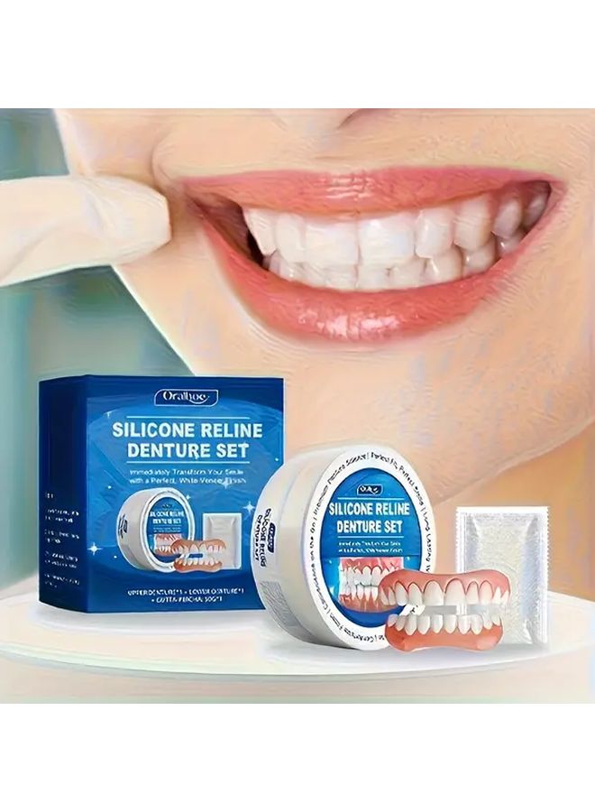 2 Sets Natural Color Comfortable Veneers Dental Accessories Confidence Smile Enhancement For Men Women Holiday Party Decorations Boxed - Image 1