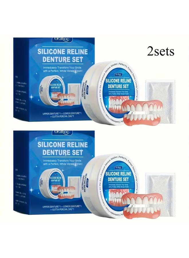 2 Sets Natural Color Comfortable Veneers Dental Accessories Confidence Smile Enhancement For Men Women Holiday Party Decorations Boxed - Image 4