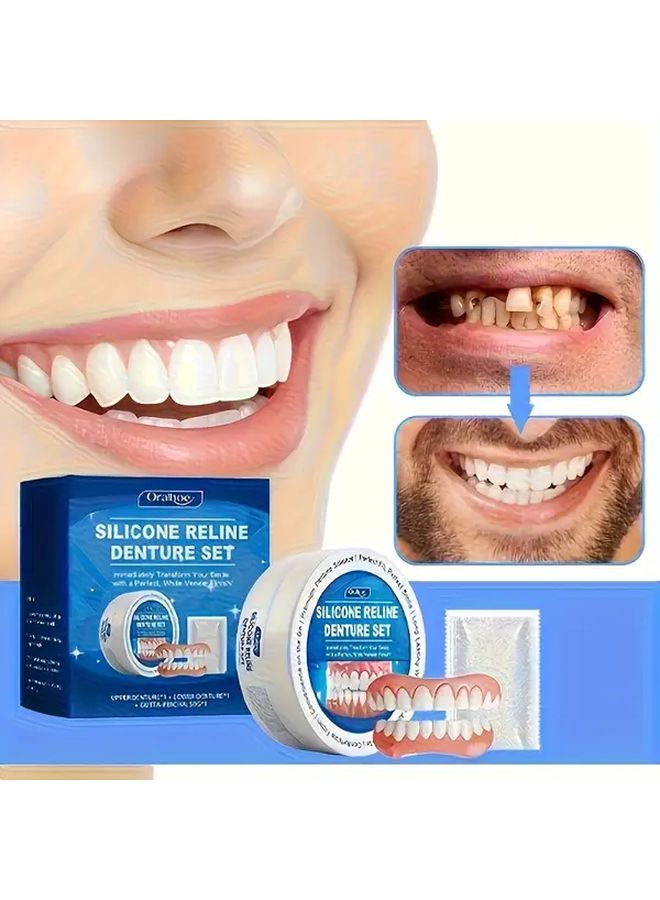 2 Sets Natural Color Comfortable Veneers Dental Accessories Confidence Smile Enhancement For Men Women Holiday Party Decorations Boxed - Image 3