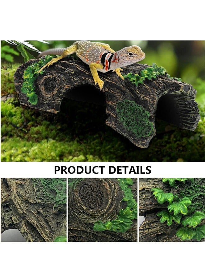 GUSGU Fish Tank Decorations Resin Hollow Tree Trunk Ornament, Bettas House Cave Wood House Decor for Aquarium Decorations 16x8x5cm - Image 3