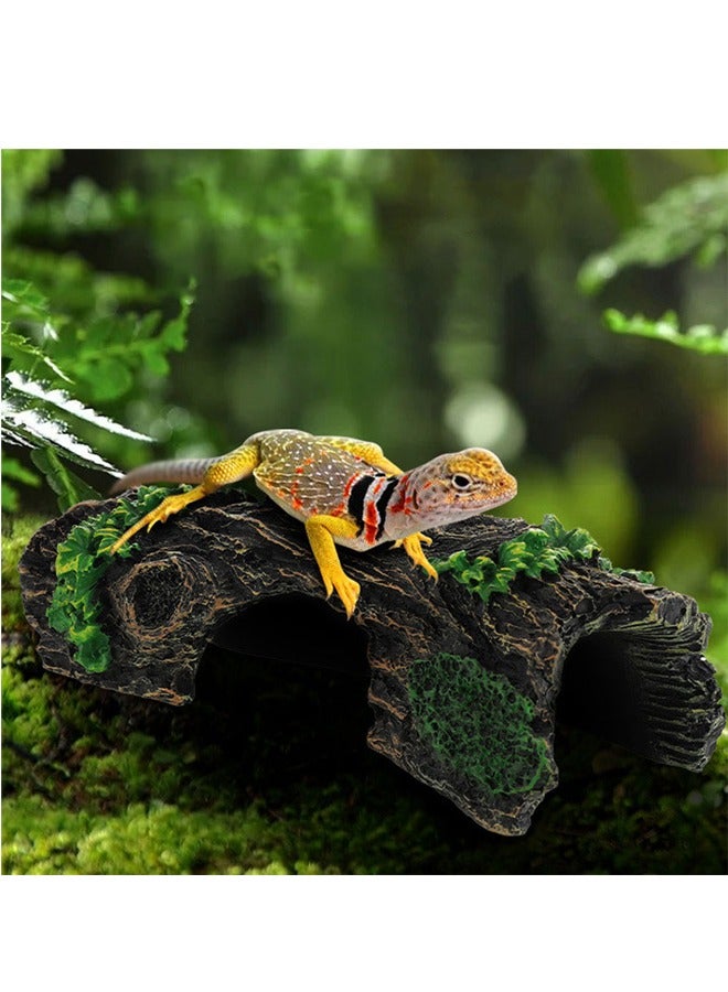 GUSGU Fish Tank Decorations Resin Hollow Tree Trunk Ornament, Bettas House Cave Wood House Decor for Aquarium Decorations 16x8x5cm - Image 5