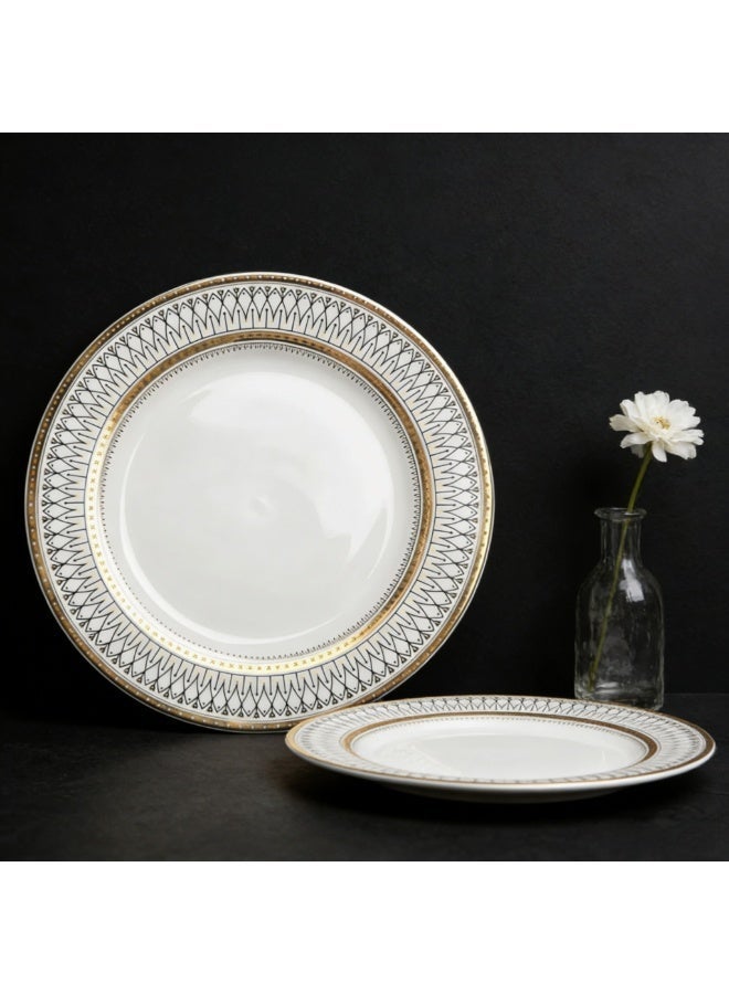 طبق طعام سيراميكي أنيق بورد ذهبي فخم خفيف نوردي مقاس 10 بوصة طبق فخم خفيف سيناريوهات الطعام الغربي والحلويات العائلي طبق طعام عائلي - Image 1