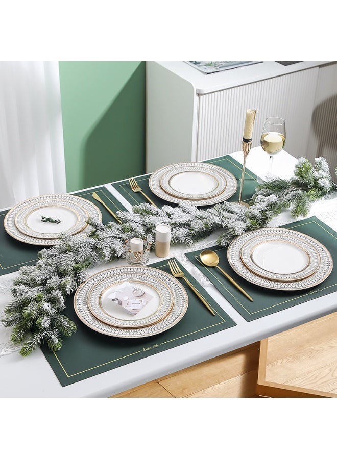 طبق طعام سيراميكي أنيق بورد ذهبي فخم خفيف نوردي مقاس 10 بوصة طبق فخم خفيف سيناريوهات الطعام الغربي والحلويات العائلي طبق طعام عائلي - Image 5