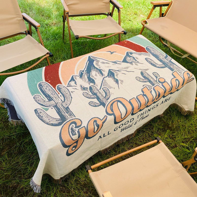 Camping Blanket Outdoor Blanket Picnic Blanket Sofa Blanket Ins Wind Line Blanket Nap Blanket Bohemian Blanket - Image 3