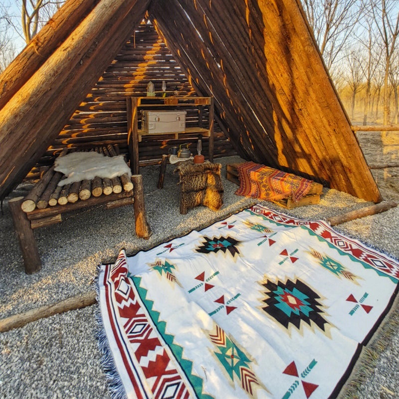 Camping Blanket Outdoor Blanket Picnic Blanket Sofa Blanket Ins Wind Line Blanket Nap Blanket Bohemian Blanket - Image 1
