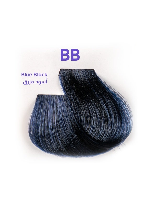 1B Hair Color Cream #BB Blue Black – Permanent Hair Dye with Tress Tones Tyrosine Complex | 100ml | Intense Blue-Black Pigment | Ultra Glossy, Long-Lasting Color with Cool Reflects - Image 1