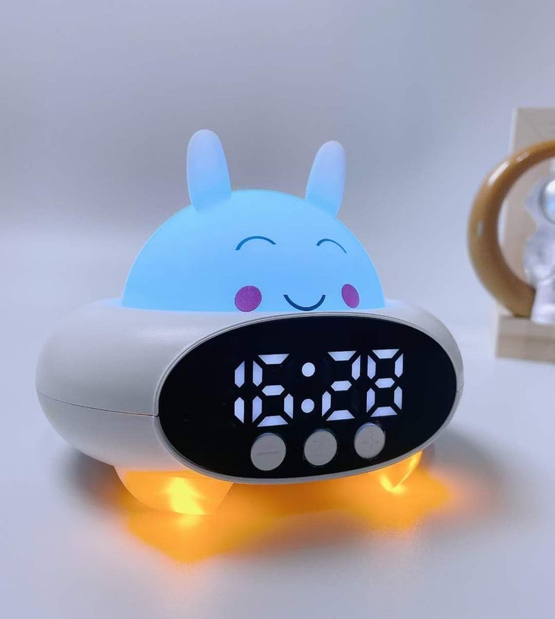 Shrux Shrux Digital Clock with Bluetooth SpeakerLed Display Alarm Clock with LampRabbit Design Table Top Loud Sound Digital Watch with LightStudent Table Smart Alarm ClockBedroom Bedside Digital Watch 