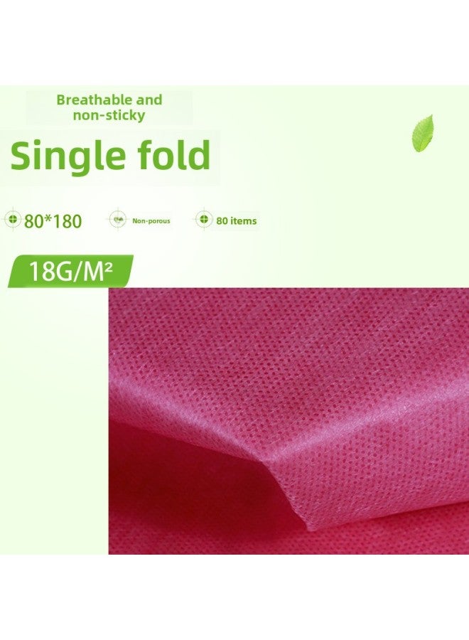 Disposable Bed Sheet Special For Beauty Salon Thickened Non-waterproof And Oil-proof Massage Bed Without Hole Non-woven Fabric Breathable 100-Color:Extra Thick Pink 18g 80 80*180cm  - Image 1
