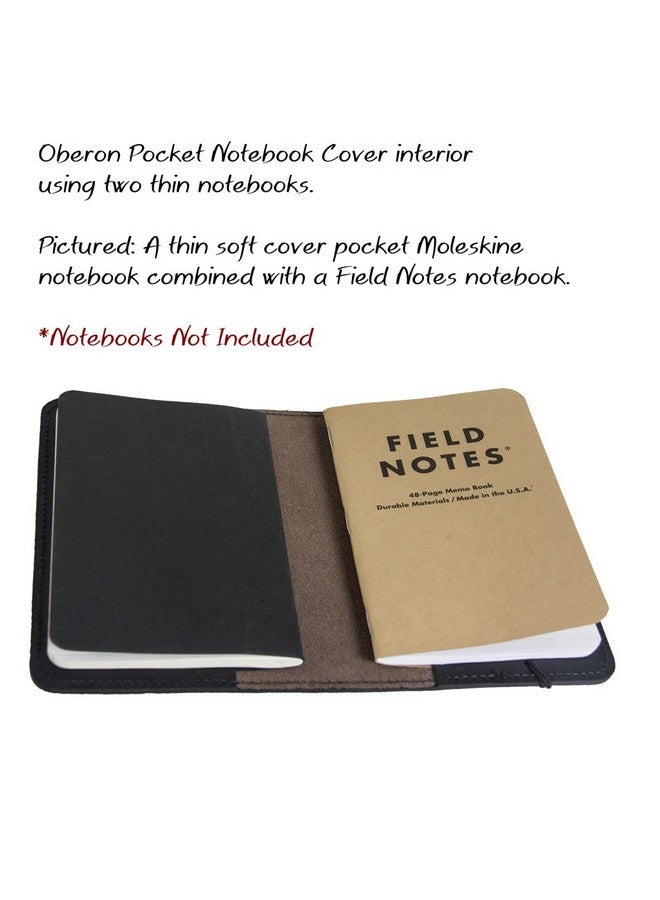 Oberon Design Wild Rose Pocket Notebook Cover, Fits Many 5.5 x 3.5 Inch Notebooks, Embossed Genuine Leather, Red, Made in the USA - Image 5