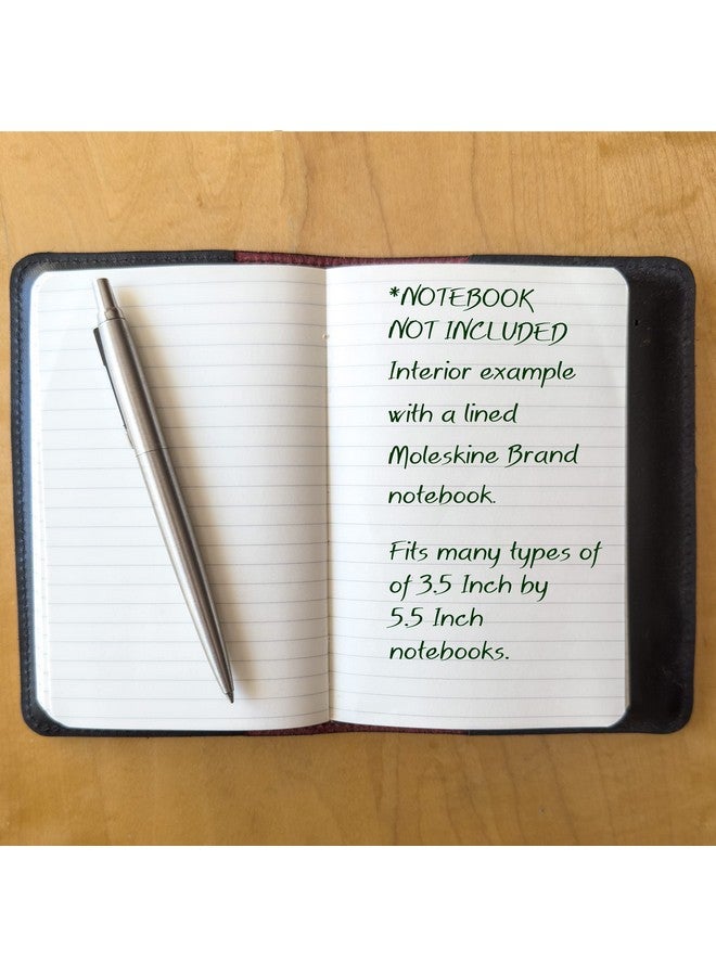 Oberon Design Wild Rose Pocket Notebook Cover, Fits Many 5.5 x 3.5 Inch Notebooks, Embossed Genuine Leather, Red, Made in the USA - Image 3