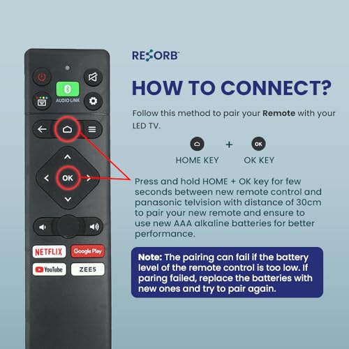 RESORB Smart TV Remote Compatible for Pana-Sonic LED Smart TV | Replacement Remote Control with Netflix, YouTube & Prime Video Shortcut Keys – Check Image Before Order (LED 298 VC) - Image 2