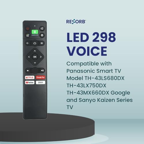 RESORB Smart TV Remote Compatible for Pana-Sonic LED Smart TV | Replacement Remote Control with Netflix, YouTube & Prime Video Shortcut Keys – Check Image Before Order (LED 298 VC) - Image 3