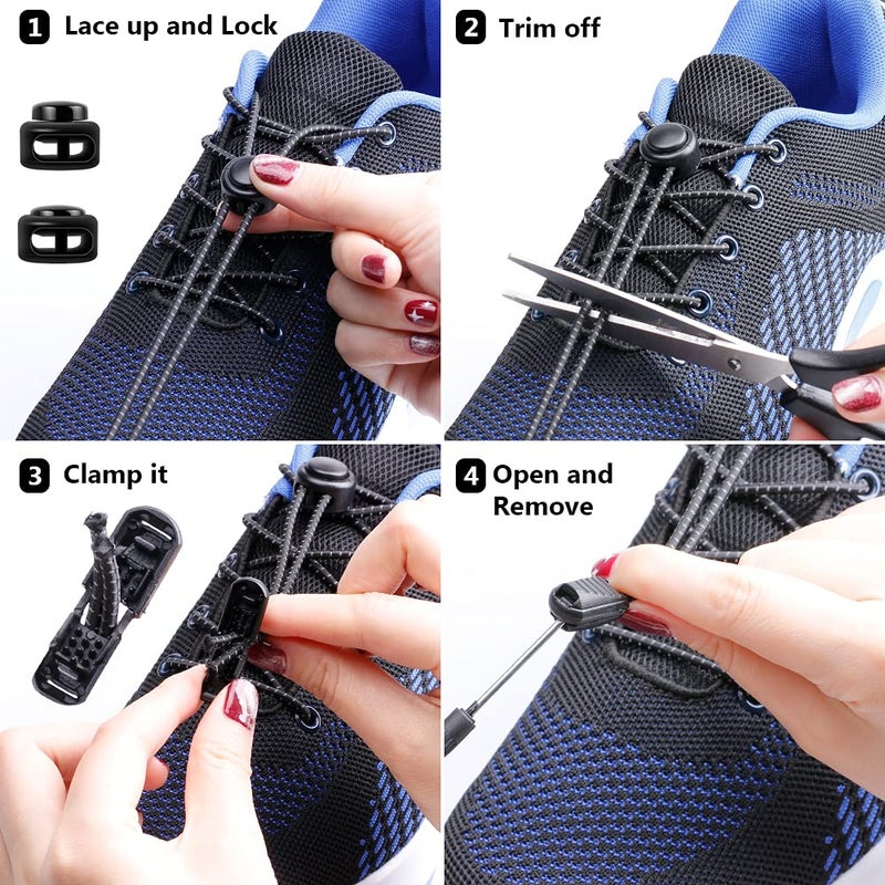 UpUGo Elastic Shoe Laces, 1 Pair No Tie Shoe Laces Tieless for Kids, Adults, Elderly, One Size Fit All - Image 5