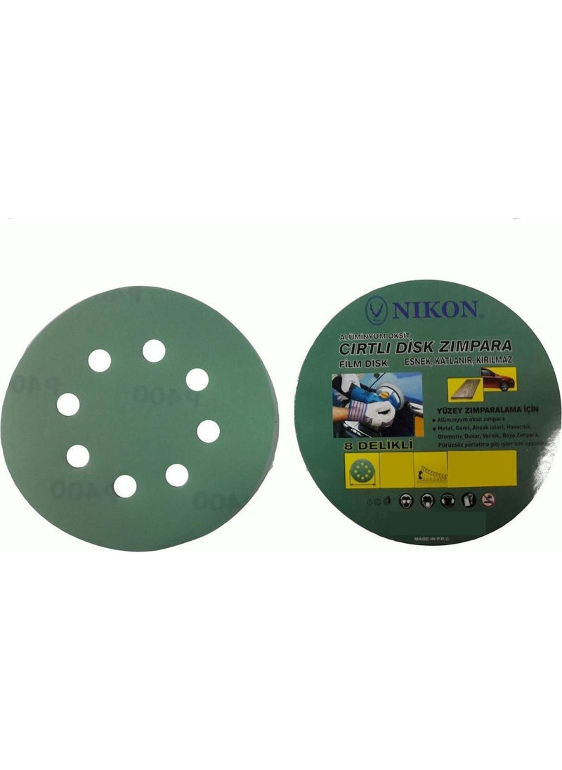 Nikon - 52036 Unbreakable Green Velcro Sander 125X80 Grit 8 Holes - Image 1