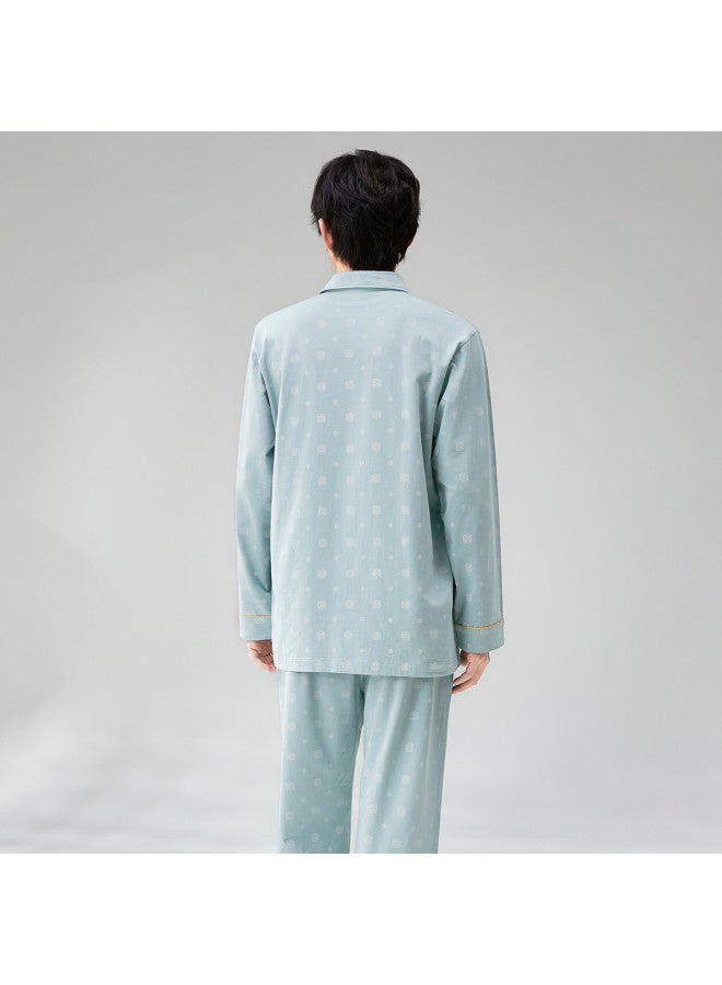 Fenton طقم نوم رجالي بأكمام طويلة - بيجامة مطبوعة بياقة قابلة للعكس للارتداء في المنزل - Image 3