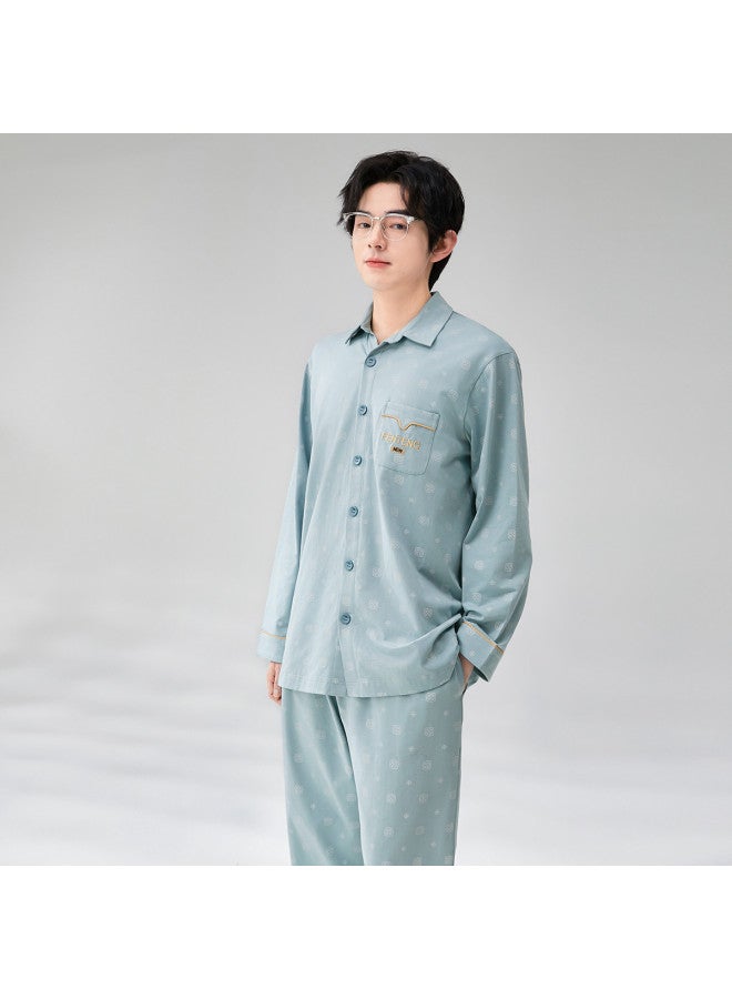 Fenton طقم نوم رجالي بأكمام طويلة - بيجامة مطبوعة بياقة قابلة للعكس للارتداء في المنزل - Image 4