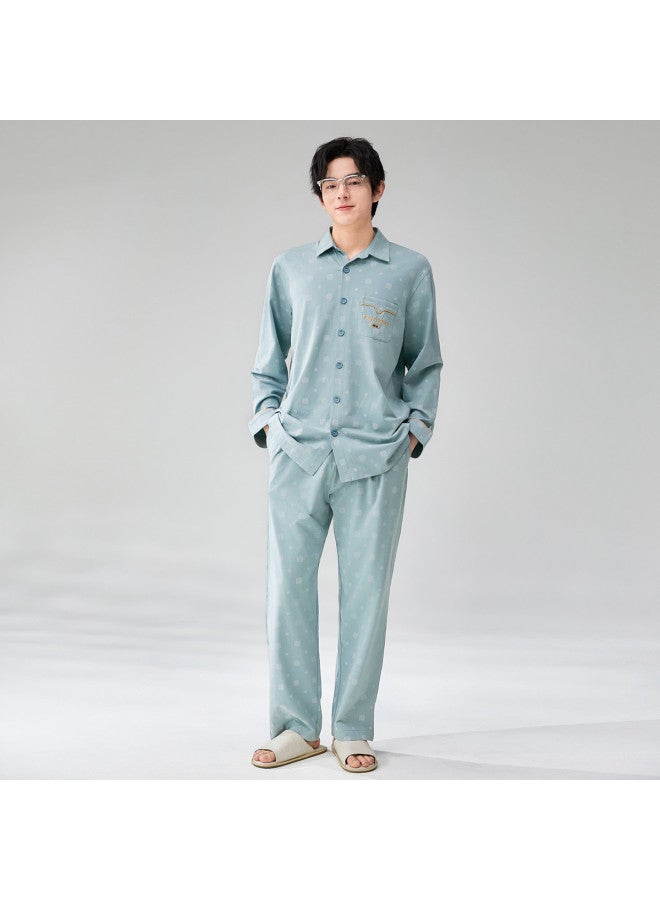 Fenton طقم نوم رجالي بأكمام طويلة - بيجامة مطبوعة بياقة قابلة للعكس للارتداء في المنزل - Image 5