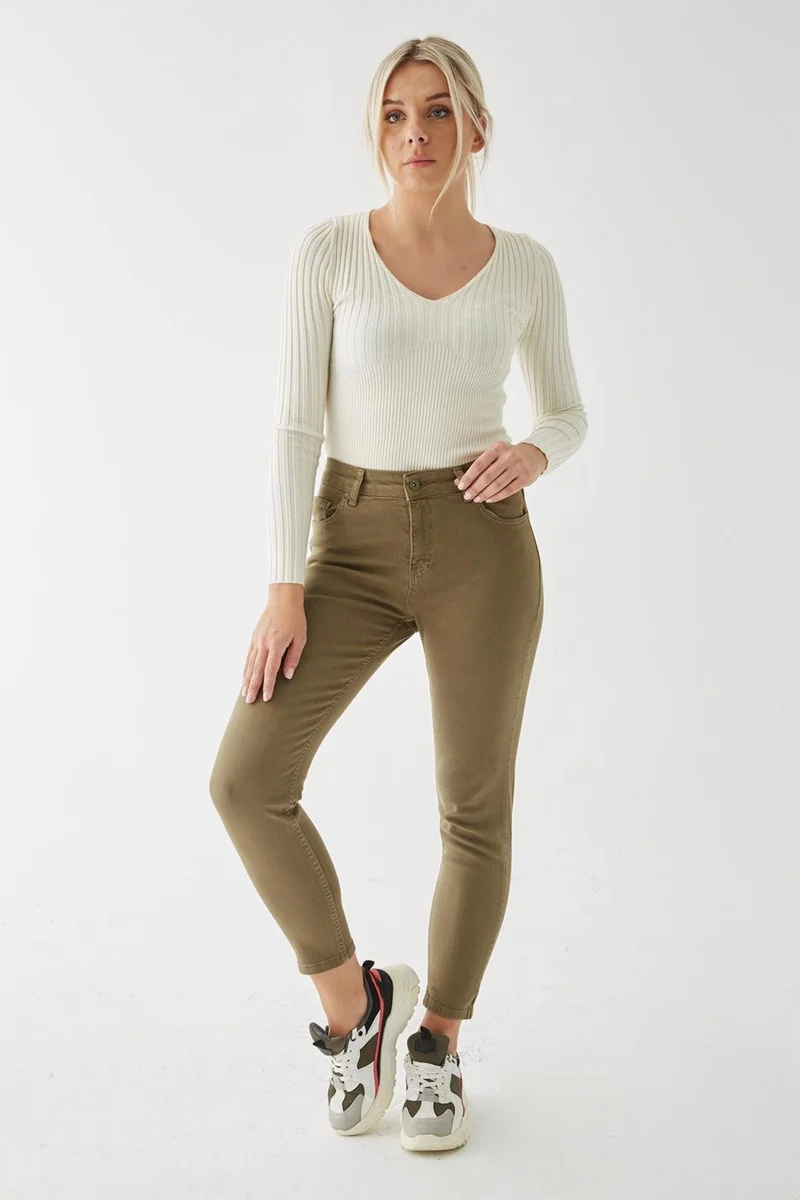 Fashion Friends Stretch Cotton Mom Fit High Waist Skinny Leg Jeans Women's Jeans 24K0534K1