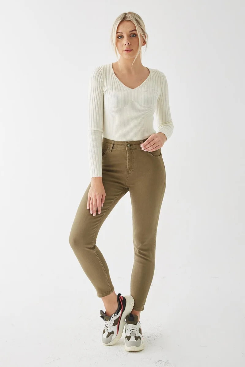 Fashion Friends Stretch Cotton Mom Fit High Waist Skinny Leg Jeans Women's Jeans 24K0534K1