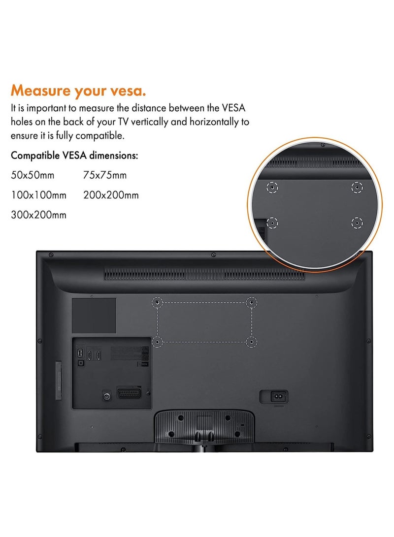 ELTRAZONE 15-42 Inch TV Wall Bracket – Flat to Wall Mount for VESA Compatible Screens, 40kg Weight Capacity - Image 4